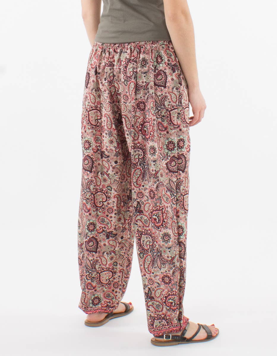 Coline – Engroshandel Bukser - Dame – Coline bukser i trykt polyester med sari-mønster til kvinder1