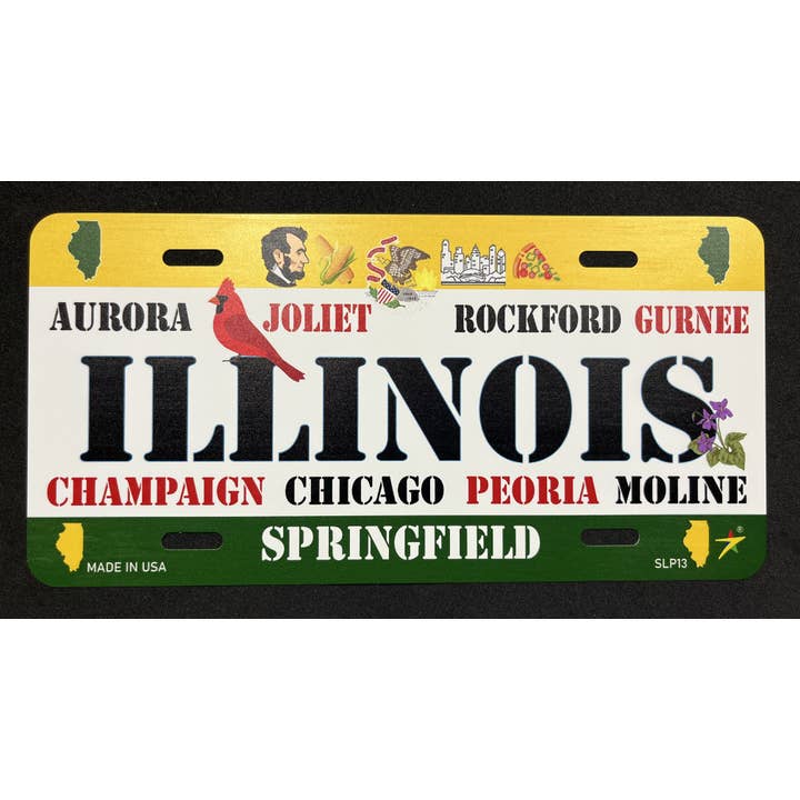 "Illinois" - IL Aluminum License Plates Size: 6"x12" for wholesale by 7 Star