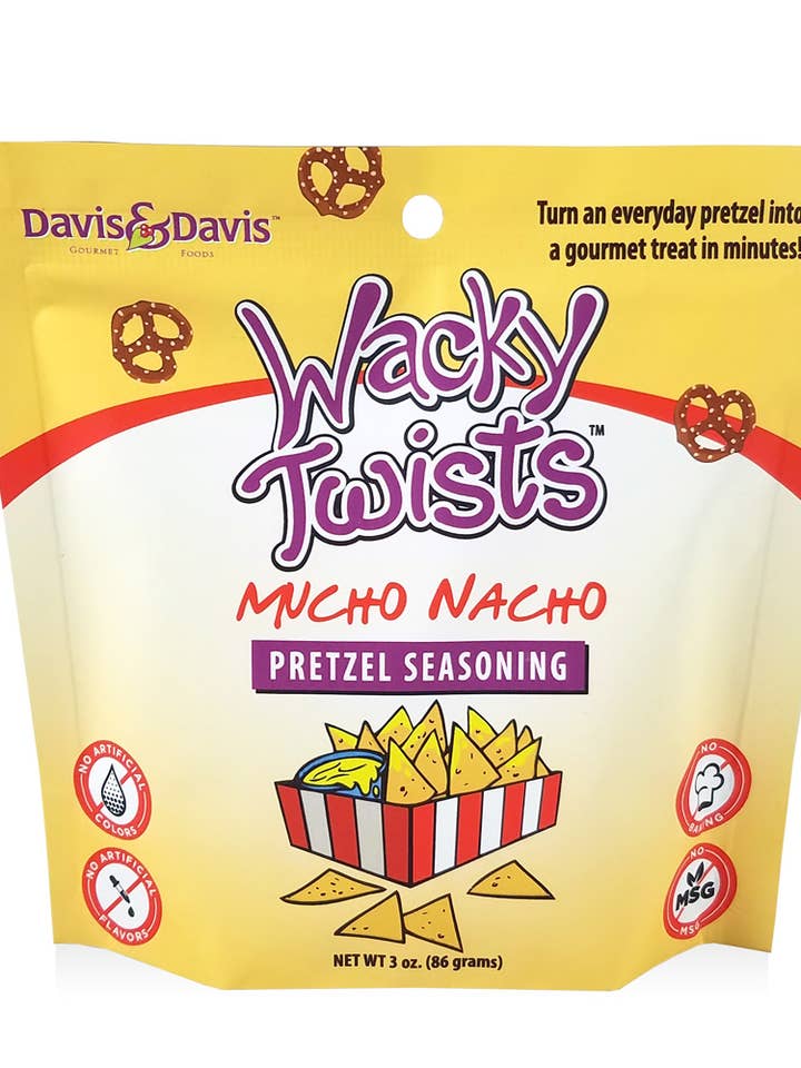 Mucho Nacho Wacky Twists for wholesale by Davis & Davis Gourmet Foods