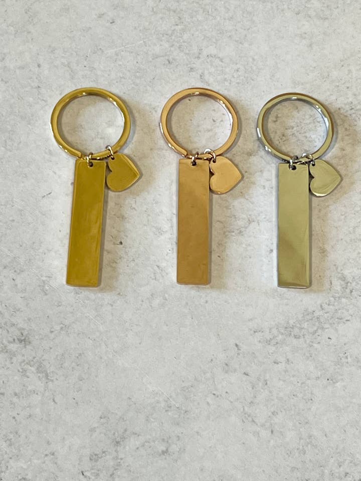 Heart and Rectangle Keychain for wholesale by KW Laser Supplies