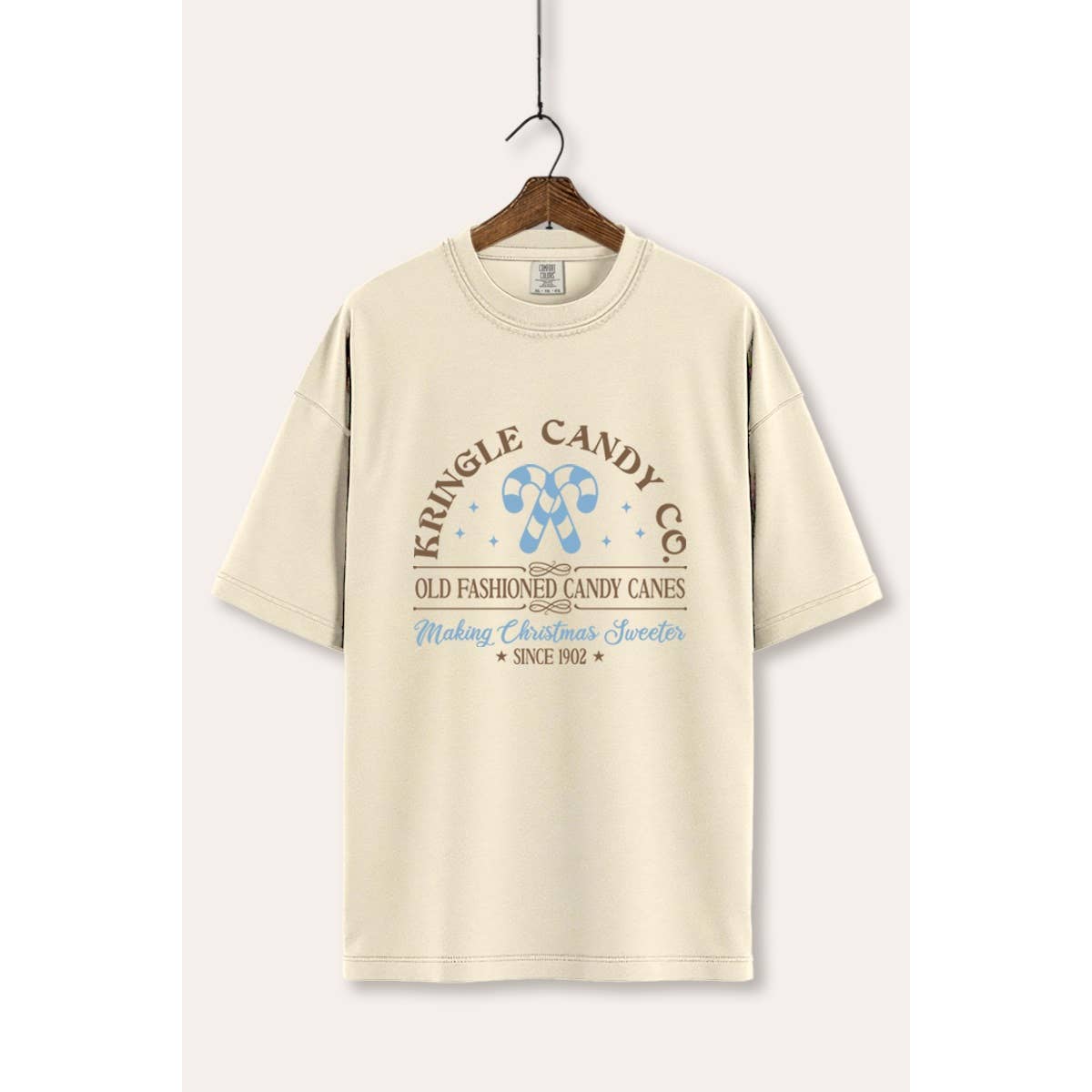 STARCHIS - Wholesale T-Shirt (Graphic) - Women's - CHRISTMAS CANDY CANE GRAPHIC COMFORT T-SHIRT IN WHITE5