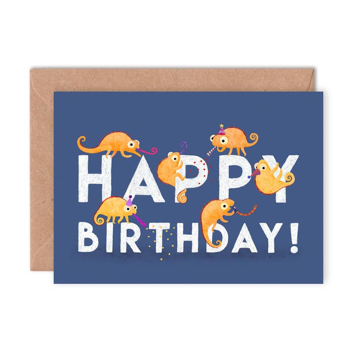 Emily Nash Illustration Greeting Cards - Vente Cartes d'anniversaire - Pack de 6 cartes de vœux Joyeux Anniversaire Animaux Multipack6