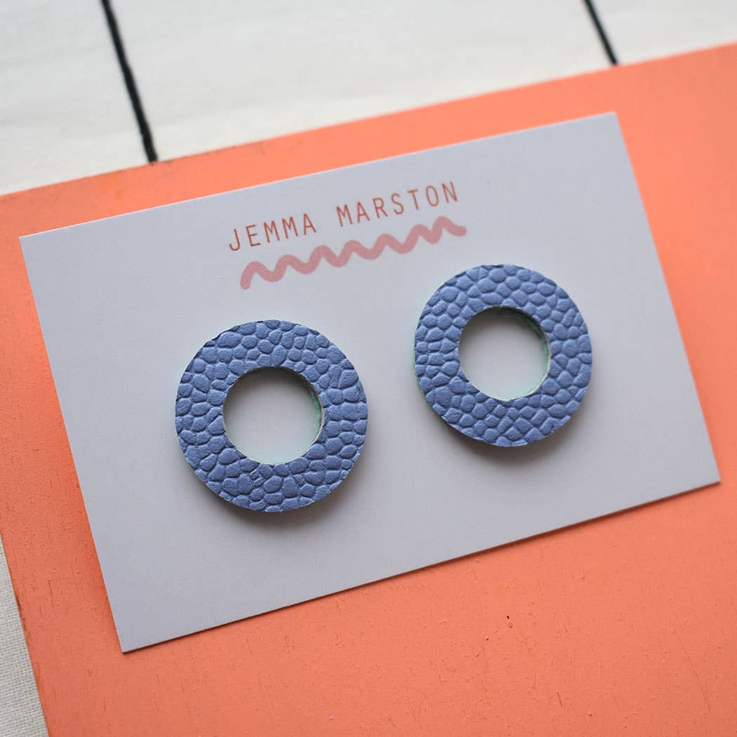 Jemma Marston - Wholesale Stud/Post Earrings - Leather Open Stud Earrings0