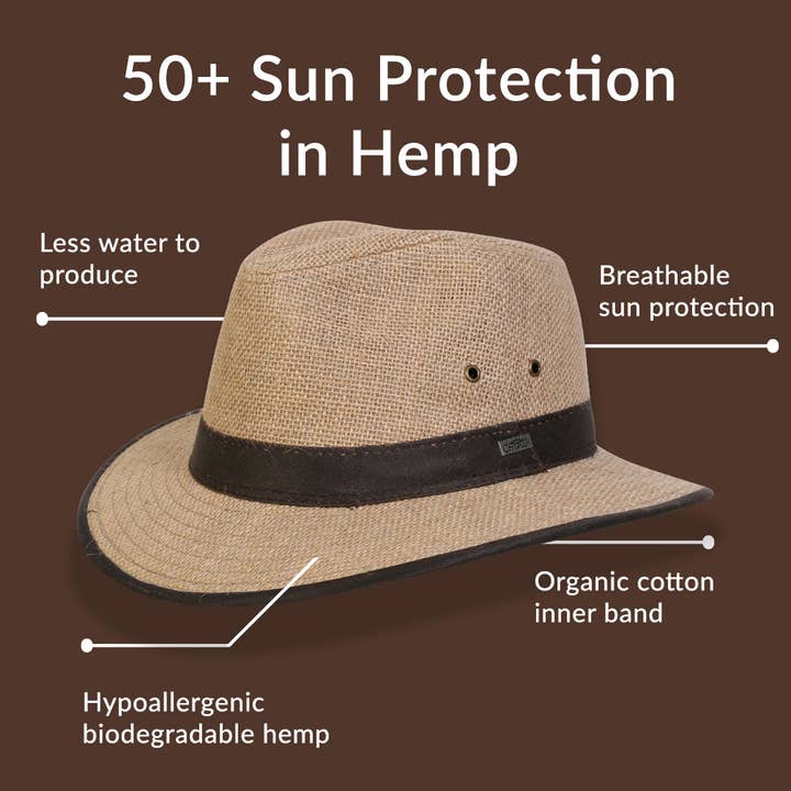 Natural Black Creek Hemp Safari Hat for wholesale on Faire