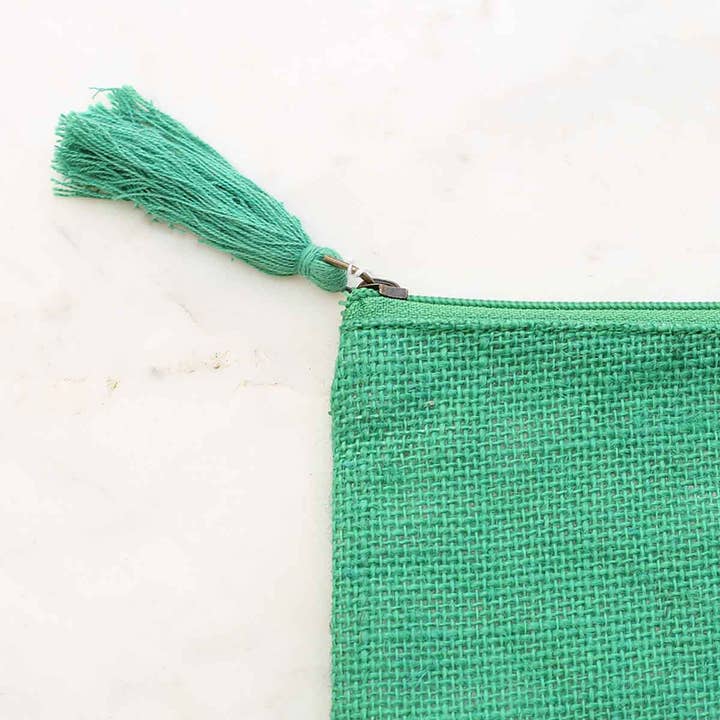 The Royal Standard - Wholesale Makeup/Cosmetic Bag - Jute Cosmetic Bag Kelly 10x6