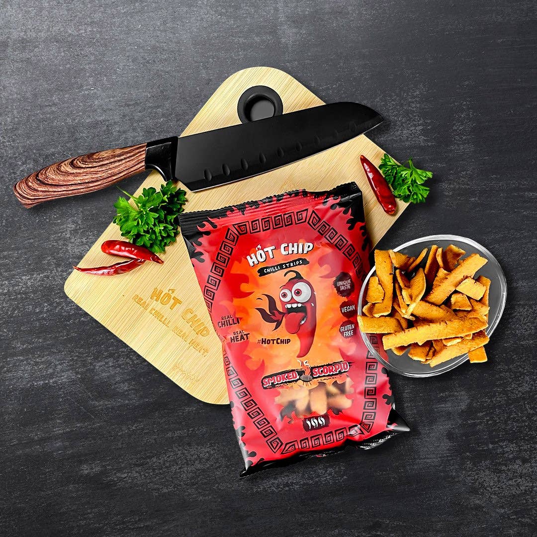 HOT-CHIP - Vendita all'ingrosso Cracker - Strips affumicati al peperoncino Scorpion 80 g3