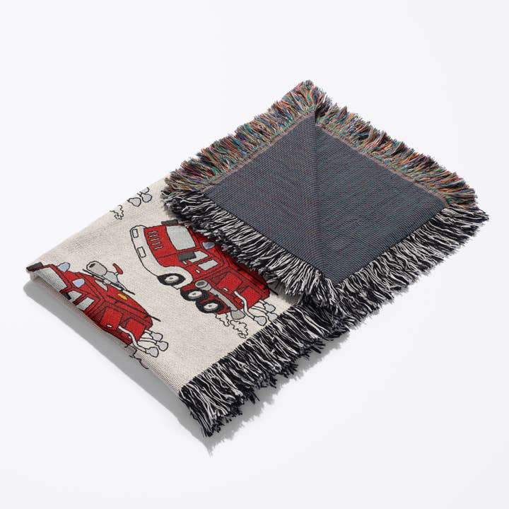 3dRose - Wholesale Throw Blanket - 3dRose, Print of Red Fire Truck Repeat Pattern, Blanket3
