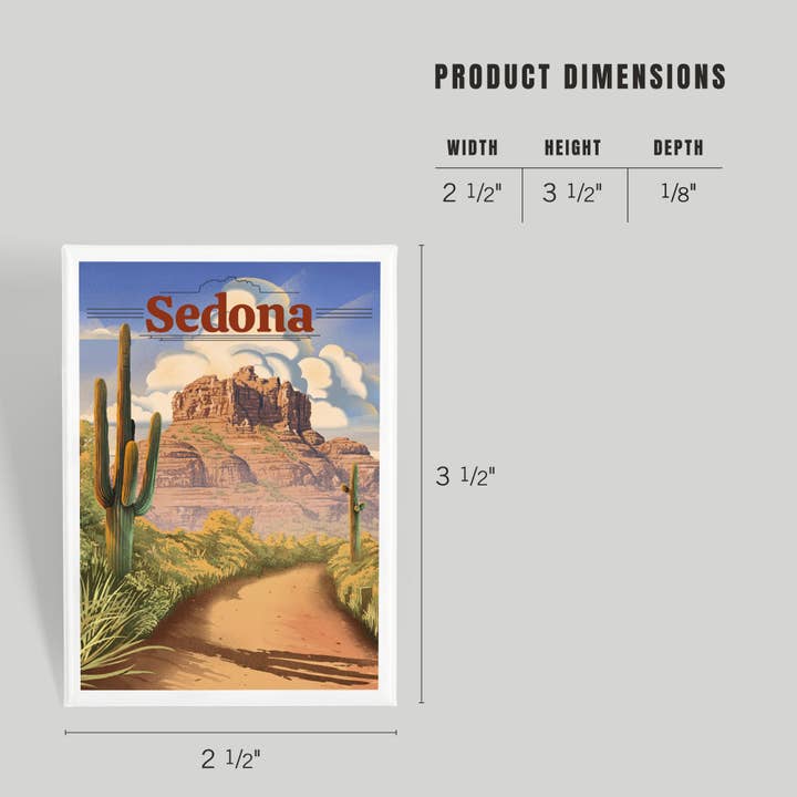 Lantern Press - Wholesale Magnet - MAGNET Sedona, Arizona, Bell Rock Lithograph3