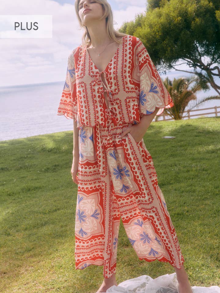 Plus Relaxed Blouse And Trousers Set for wholesale by Oddi