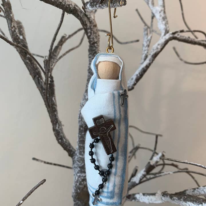 Our Saint Family - Wholesale Ornament - St. Teresa of Calcutta (Mother Teresa) Wooden Doll Ornament1