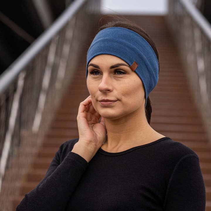 Women's Headband 160 Merino Denim for wholesale by menique
