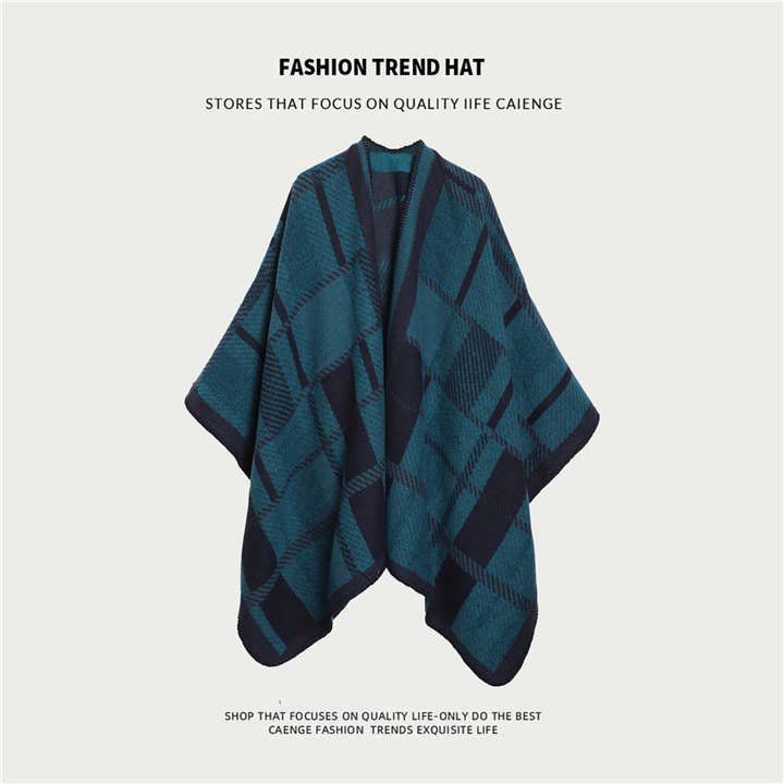 SueSilkHK – wholesale Cape – Women's – Ethnic Style Women's Shawl, Thickened Cape Coat for Autumn and Winter, Travel Photography Split Cloak13