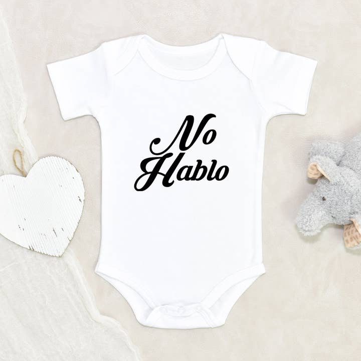 Funny Baby Clothes - No Hablo Baby Boy Onesie - Mexican Baby Onesie - Cute Spanish Baby Clothes for wholesale by NewBabyWishes