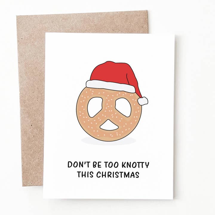 Tarjeta de Navidad Pretzel para venta al por mayor de Nine Two Design