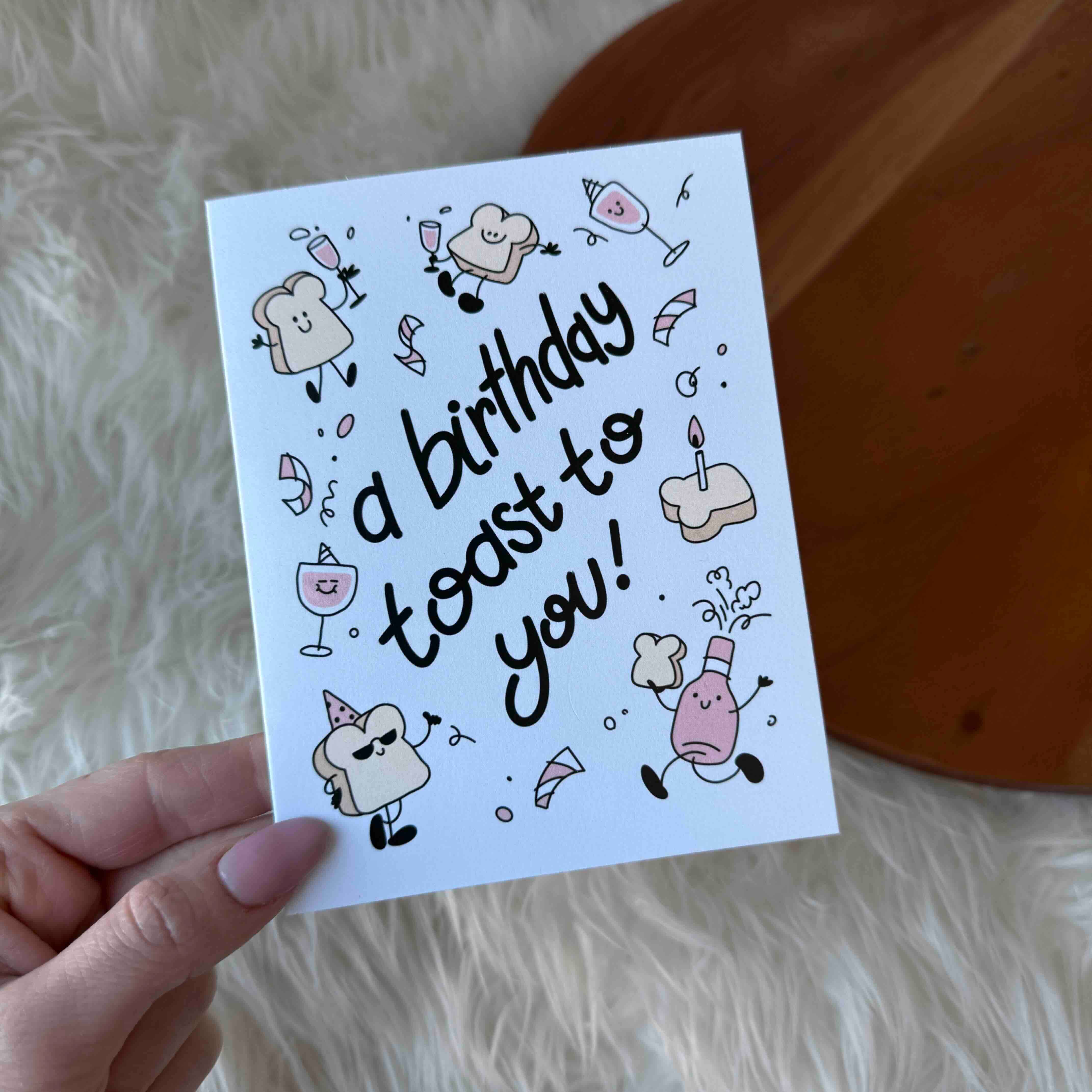 Big Moods - Wholesale Birthday Card - "A birthday toast to you" Cute Birthday Card2
