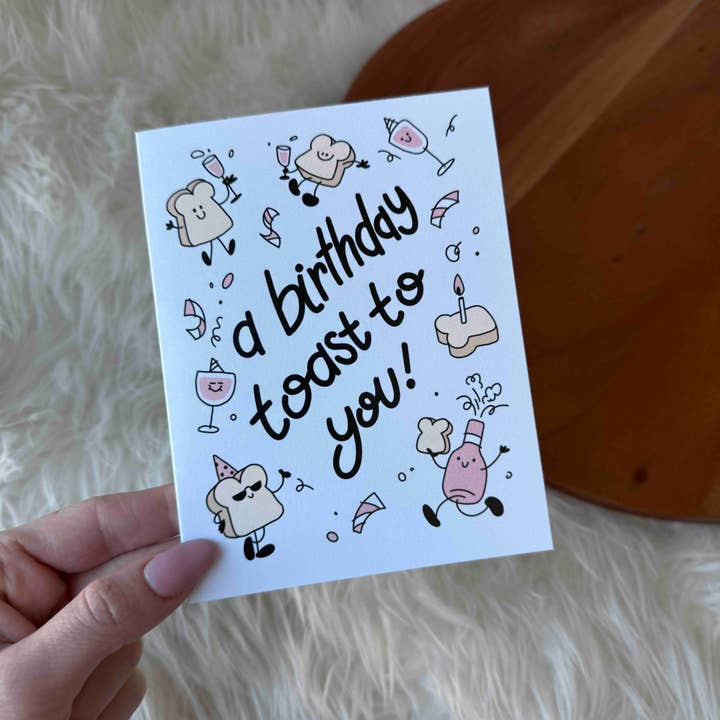 Big Moods - Wholesale Birthday Card - "A birthday toast to you" Cute Birthday Card2