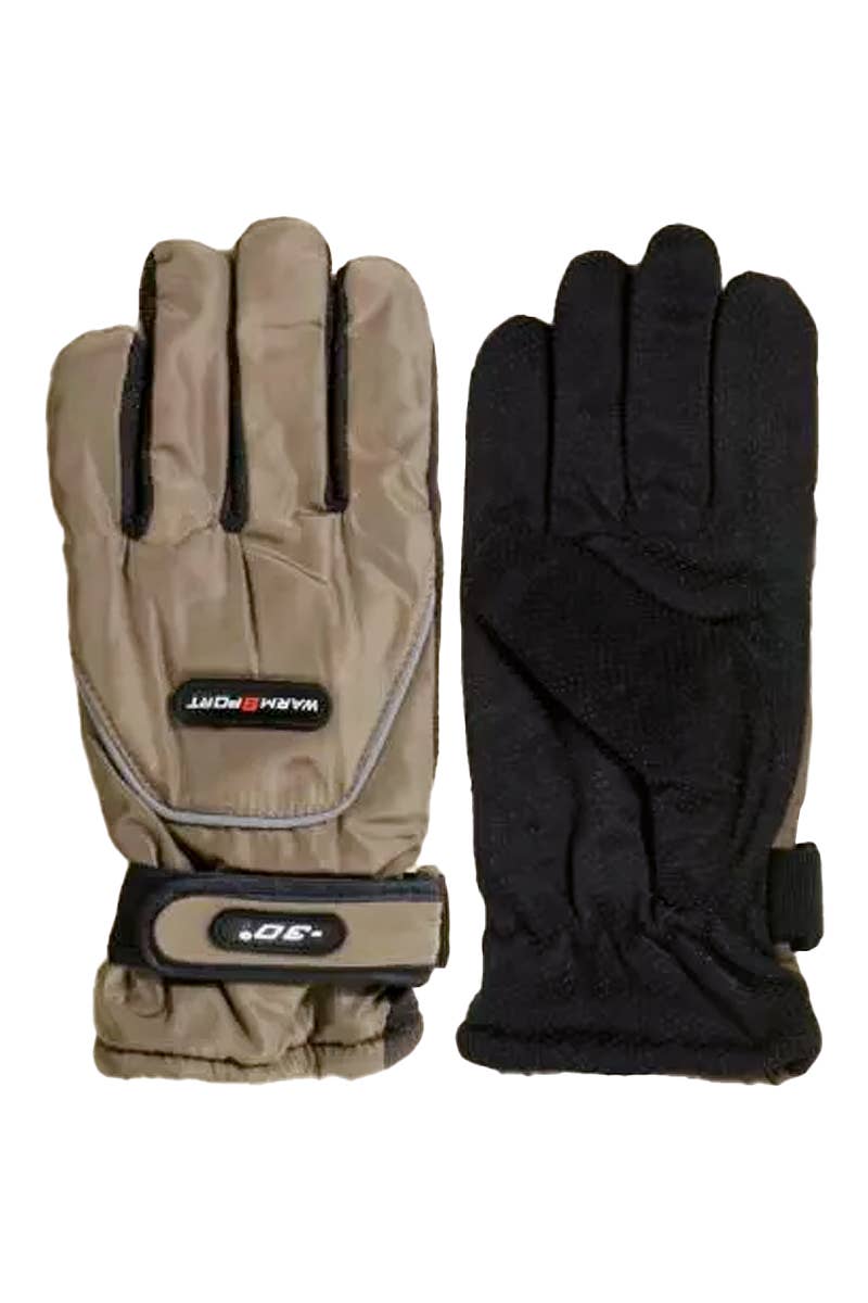 ASSORTITI Guanti da sci sportivi da uomo caldi, in colori neutri scuri, con logo in vendita all'ingrosso su Faire6
