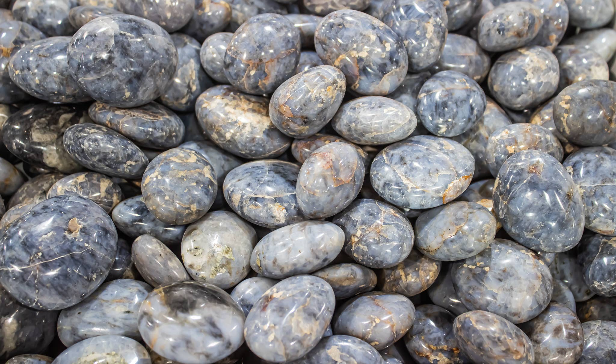 Quasar Gems USA - Wholesale Spiritual Stone/Crystal - Blue Opal Gallets Palm Stone 1kg/2lbs1