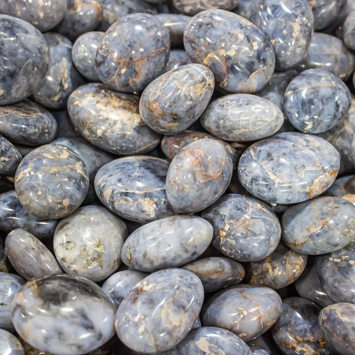 Quasar Gems USA - Wholesale Spiritual Stone/Crystal - Blue Opal Gallets Palm Stone 1kg/2lbs1