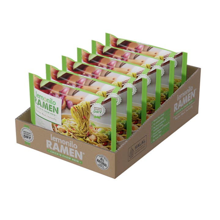Milkitacandy – wholesale Ramen – Lemonilo Chick'n Chow Mein 24pk (Four 6pk inners)