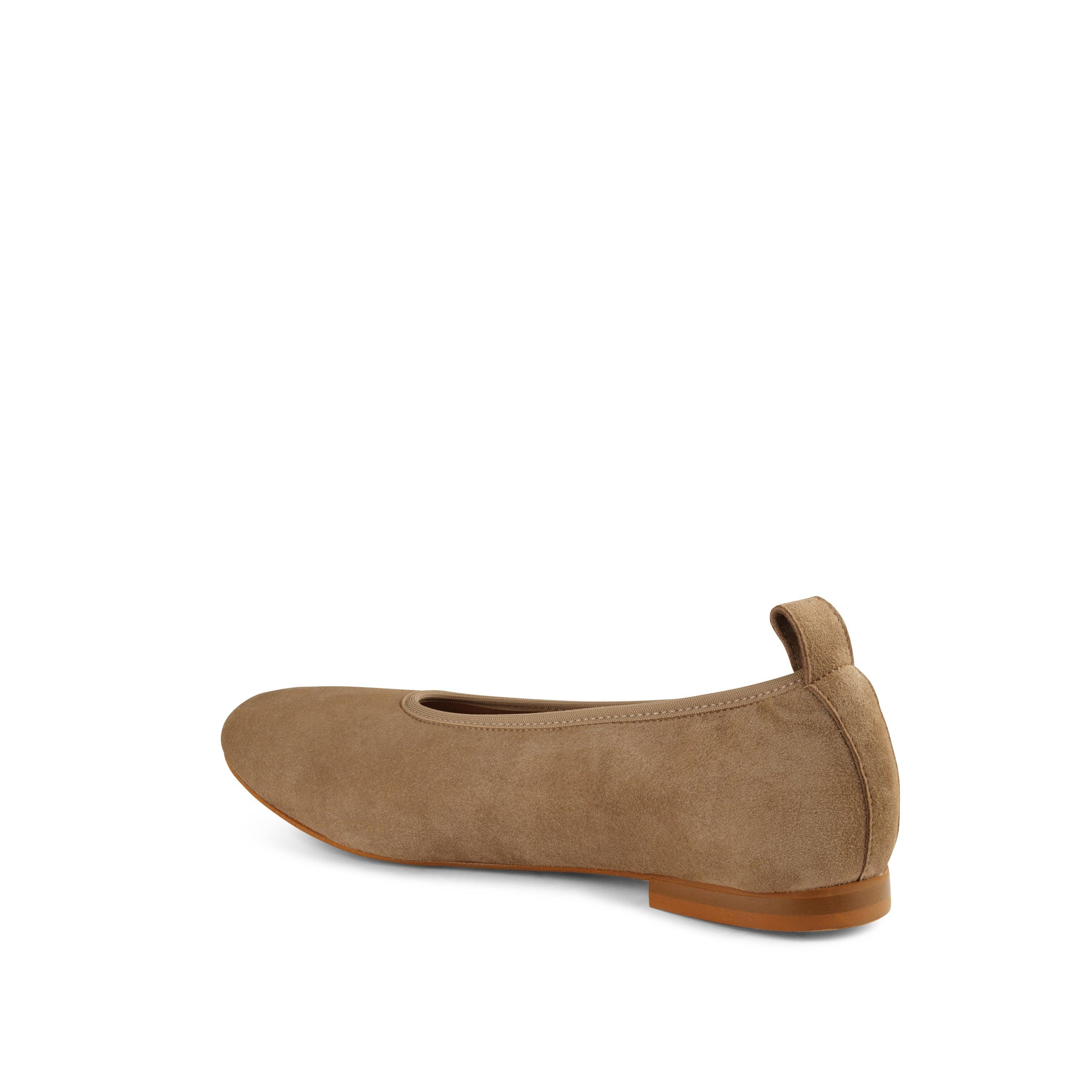 Valleria Suede Flexlite Flats Taupe for wholesale on Faire4