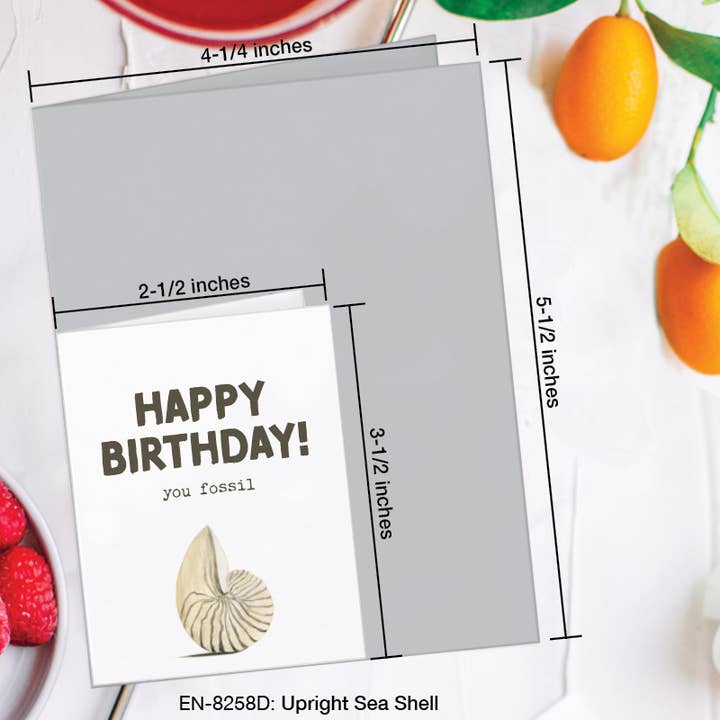 Printed Canvas - Venta al por mayor Tarjetas de cumpleaños - Tarjeta de felicitación de concha de mar vertical (8258D)