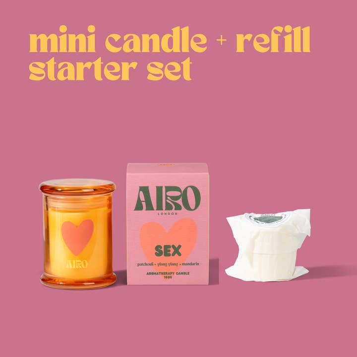 Mini candle + refill Starter Kit for wholesale by AIRO aromatherapy