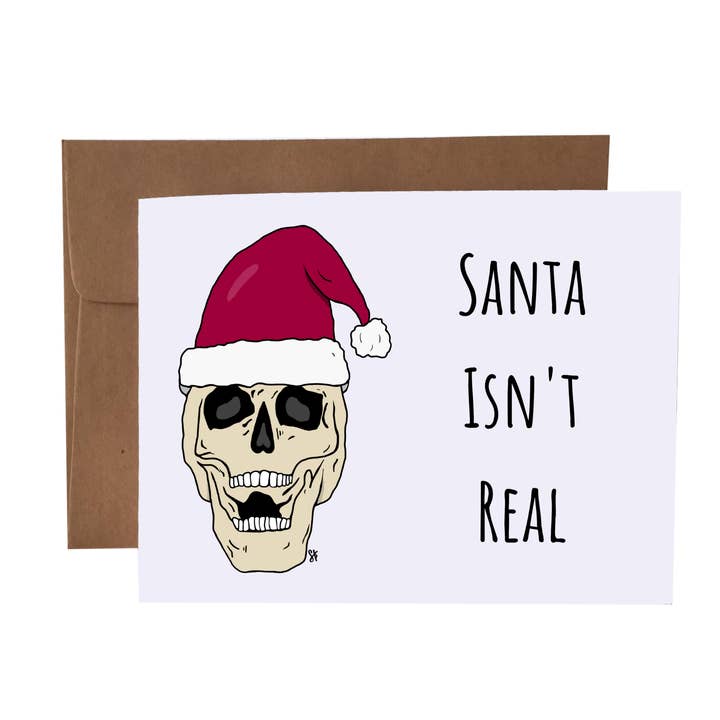 Santa Isn't Real | Skull Weihnachts-Grußkarte Dark Humor für den Großhandel von SKP ink