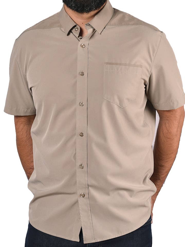Short Sleeve "Point" Button-Up for wholesale by SpearPoint Apparel