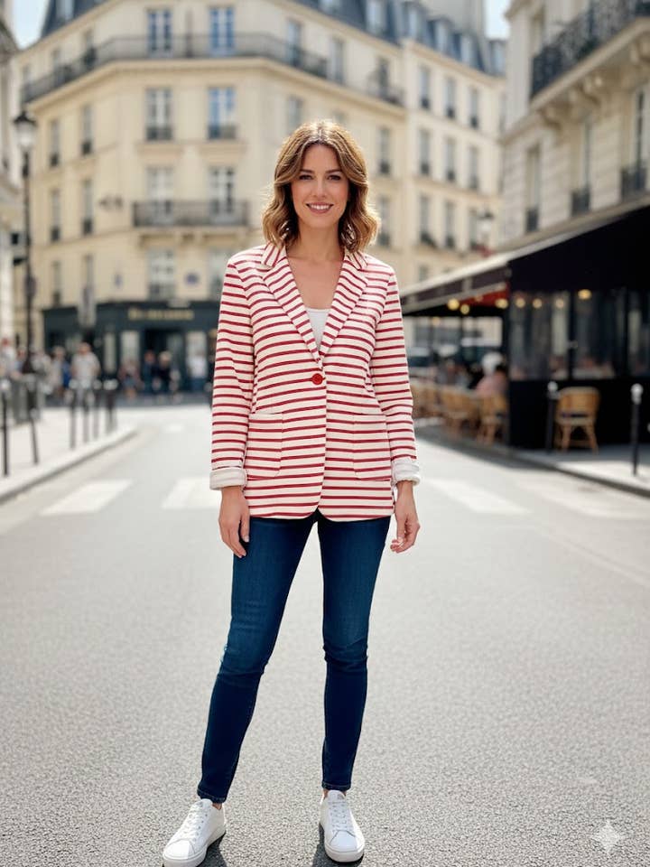 Casual striped jacket for wholesale by SUNNY STUDIO