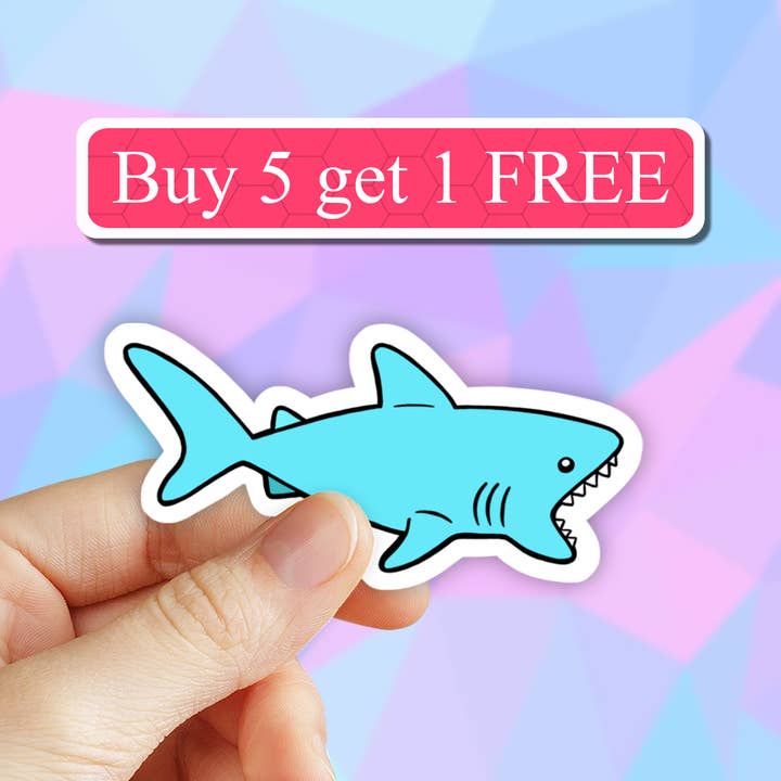 Neya Sticker Shop - Wholesale Sticker - Cute Shark Sticker, Ocean decal, Vinyl Laptop stickers
