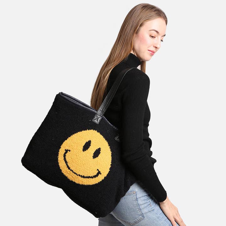 Fashion City - Vente Tote bag – femme - Sac fourre-tout de luxe doux à imprimé Happy Face6