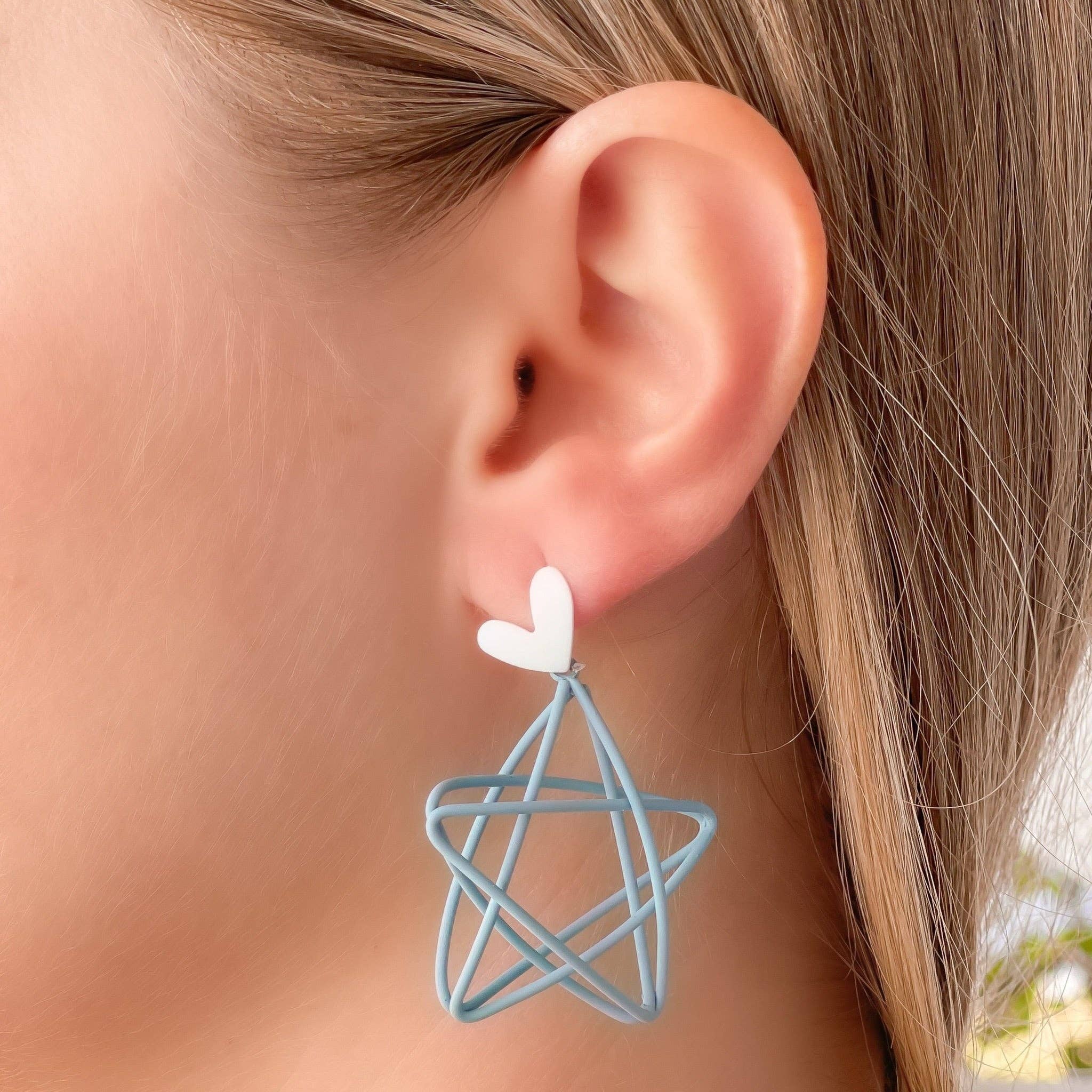 Prep Obsessed Wholesale - Wholesale Dangle Earrings - Open Star Matte Dangle Earrings2