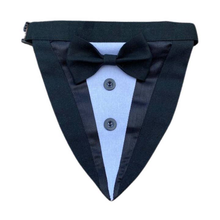 Tuxedo Adjustable Neck Dog Bandana for wholesale by Chloe & Max LLC