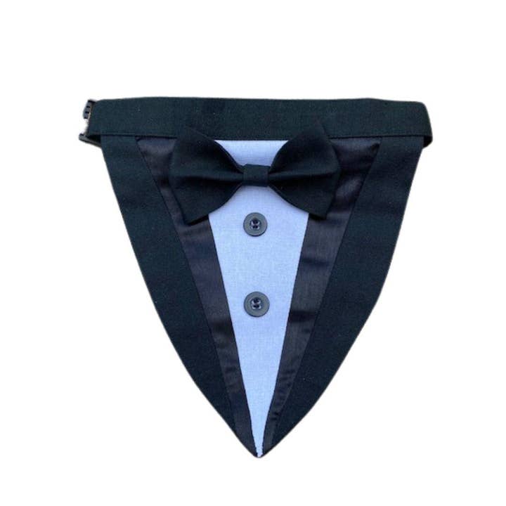 Bandana pour chien à col ajustable Tuxedo pour la vente par Chloe & Max LLC