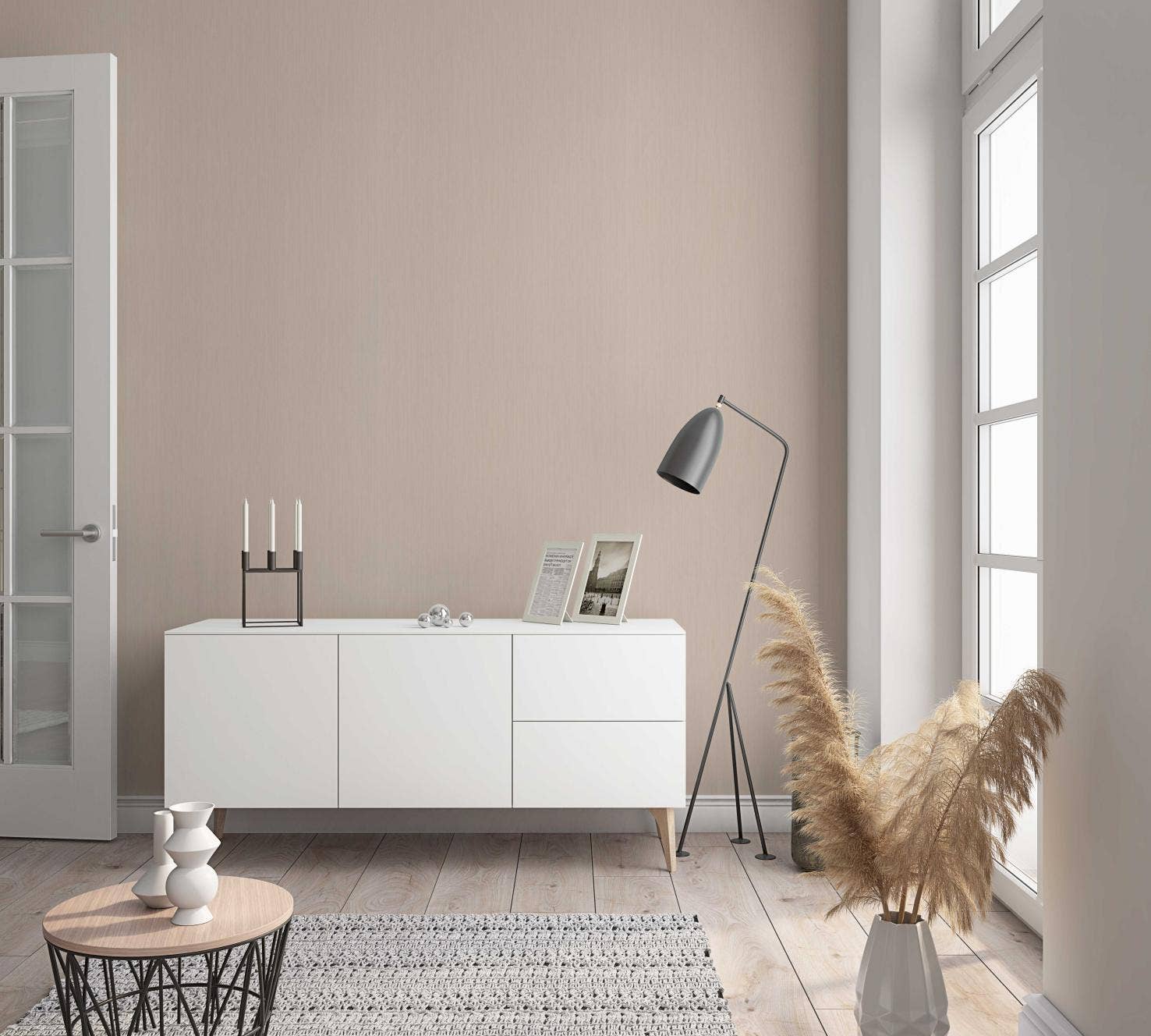 Marburg - Wholesale Wallpaper - Beige uni wallpaper for bedroom, living room or kitchen.1