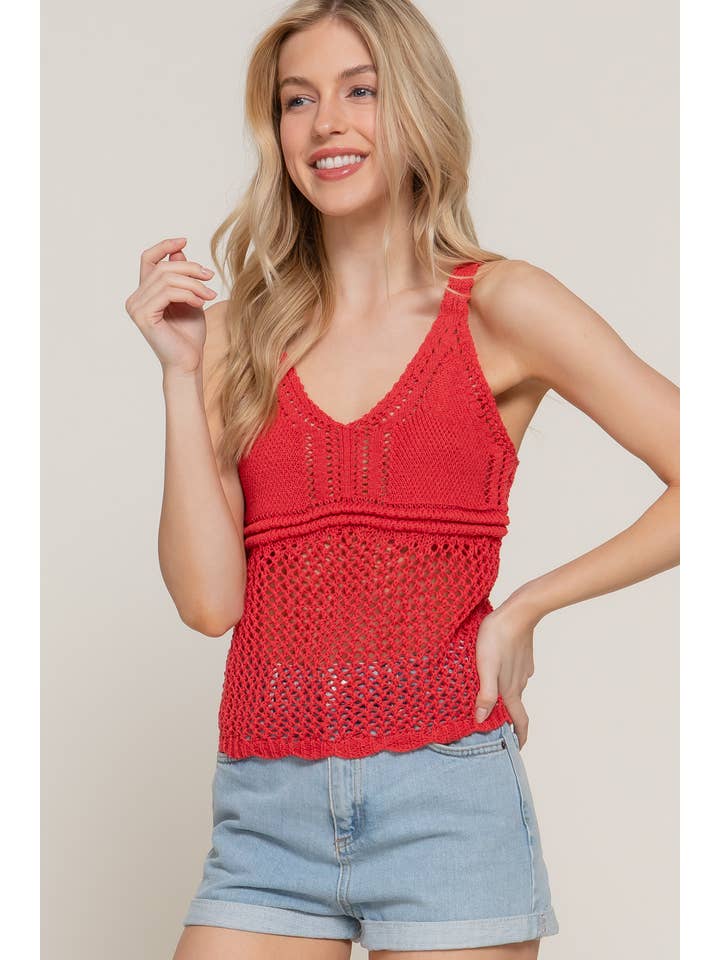 Active Basic | Active USA – Engroshandel Tanktop – Kvinder – Ærmeløs V-hals Hæklet Forårssweater5