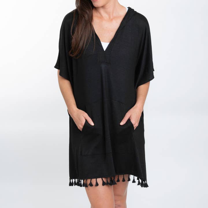 Elsie & Zoey - Wholesale Swim Cover Up - Women's - Naomi One Size Hooded Poncho Swimsuit Cover Up