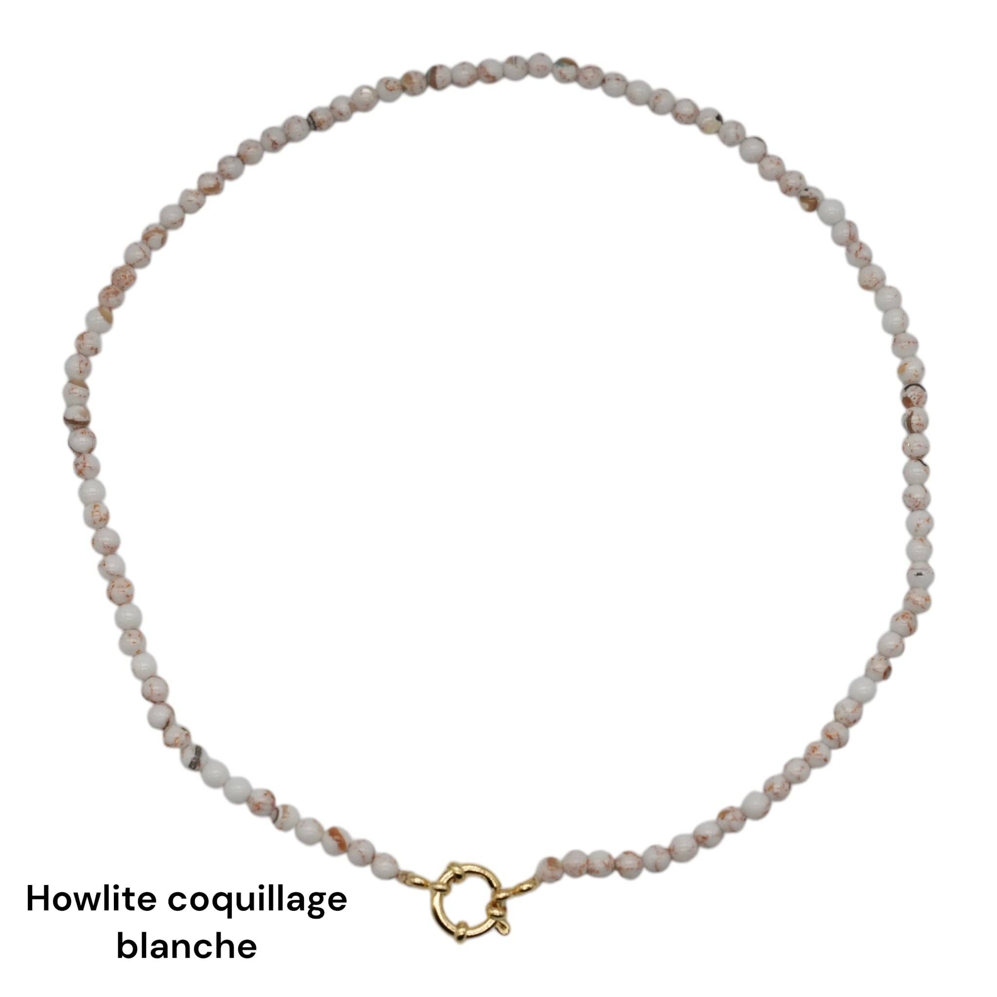 Foliesbijoux - Wholesale Beaded/Pearl Necklace - 43 cm 4 mm necklace with gold-plated stainless steel buoy clasp (20 stones available)13