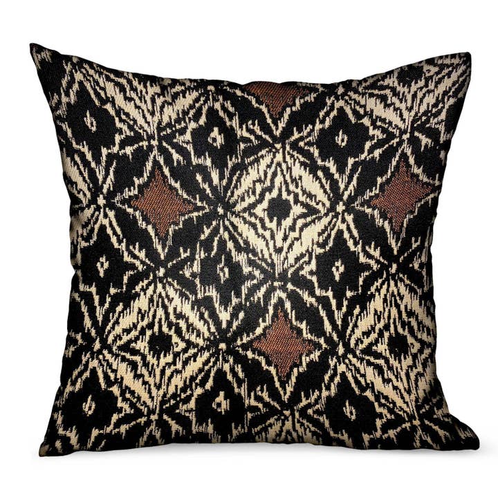 Daliah Ice Black Chevron Luxury Outdoor/Indoor Throw Pillow for wholesale by Plutus Home Brands
