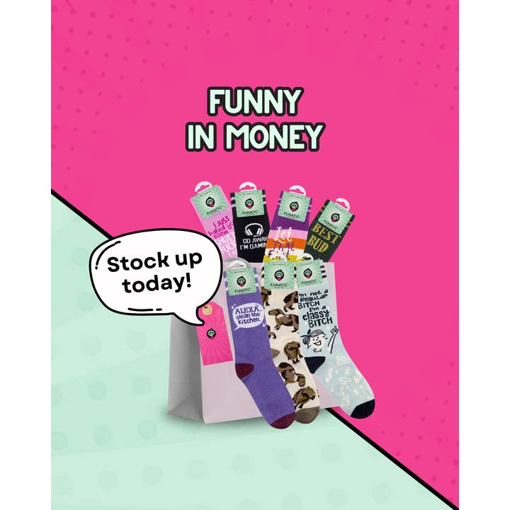 Funatic - About Face Designs - Nice Enough Merch Co - Wholesale Socks - Unisex - Best Bud Socks | Weed | Cannabis |420 Socks | Funatic4