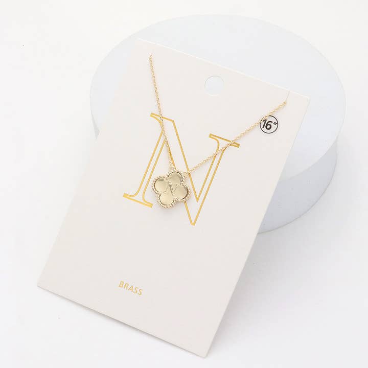 Sensibling Corp. - Wholesale Pendant/Charm Necklace - Quatrefoil Initial I Pendant Necklace
15