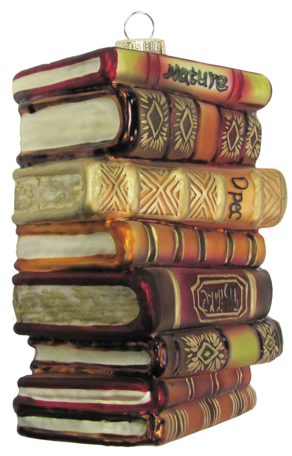 The Gerson Companies - Wholesale Ornament - Gerson Christmas by Krebs Glass 4" stack of books ornament.1