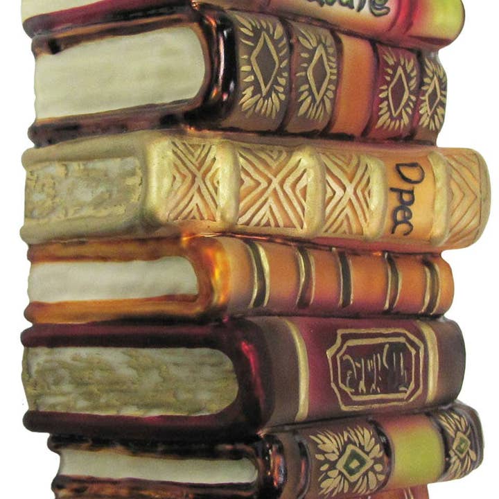 The Gerson Companies - Wholesale Ornament - Gerson Christmas by Krebs Glass 4" stack of books ornament.1