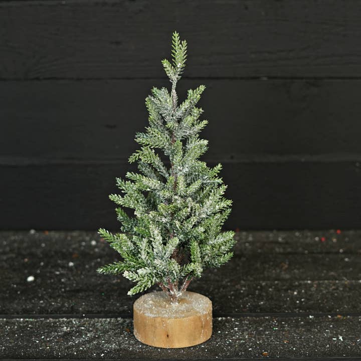 570835- 16inH Snow Flocked Mini Hemlock Pine Tree for wholesale by Holiday Depot Inc.
