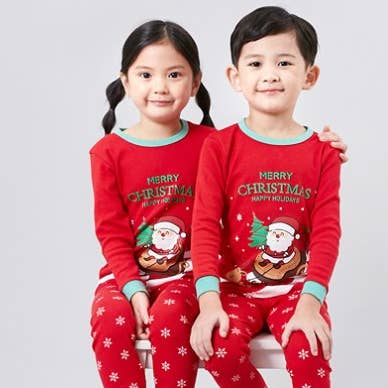 PJ navideño de manga larga y pantalones de manga larga para niños pequeños para venta al por mayor de peekaboo