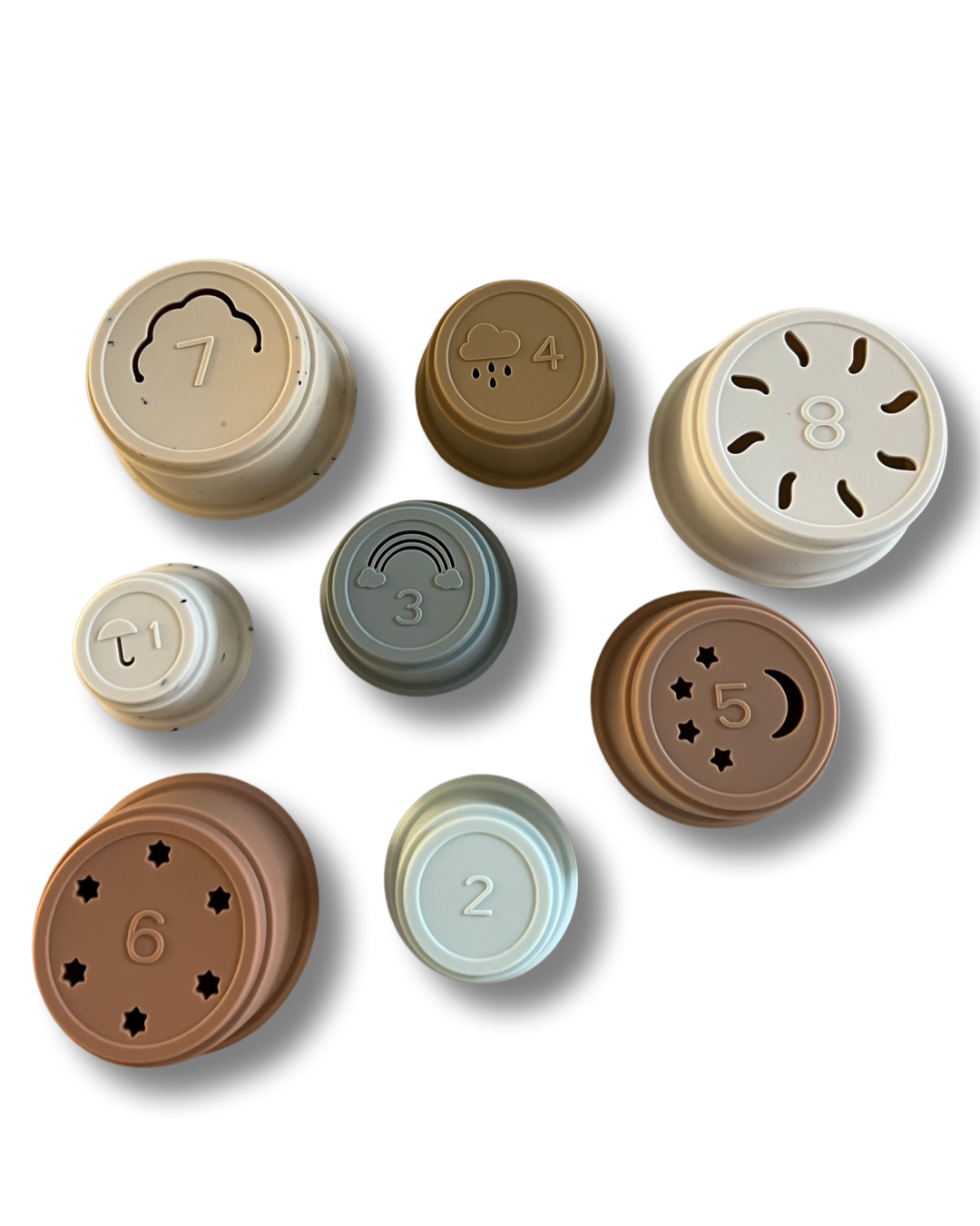 Chewable Charm - Vente Jeu d'anneaux à empiler – bébé - Gobelets de dentition en silicone1