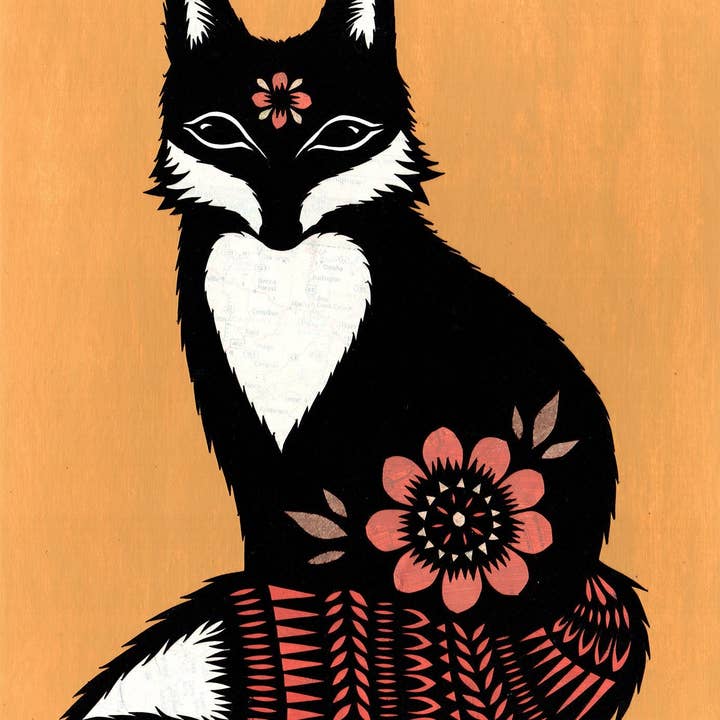 Become a Light To Myself - 8 x 10 inch Cut Paper Art Print for wholesale by Rural Pearl: Cut Paper Art by Angie Pickman