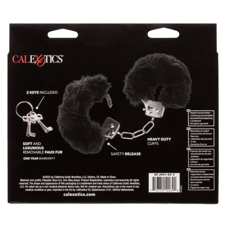 CalExotics - Wholesale Sex Toy - Ultra Fluffy Furry Cuffs - Black2
