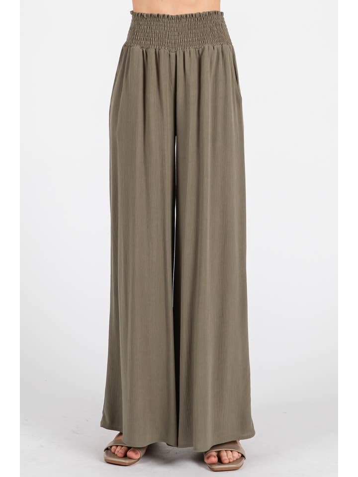 Final Touch - Wholesale Pants - Women's - Heavy Gauze Wide Leg Pants - NP70263D-HV14